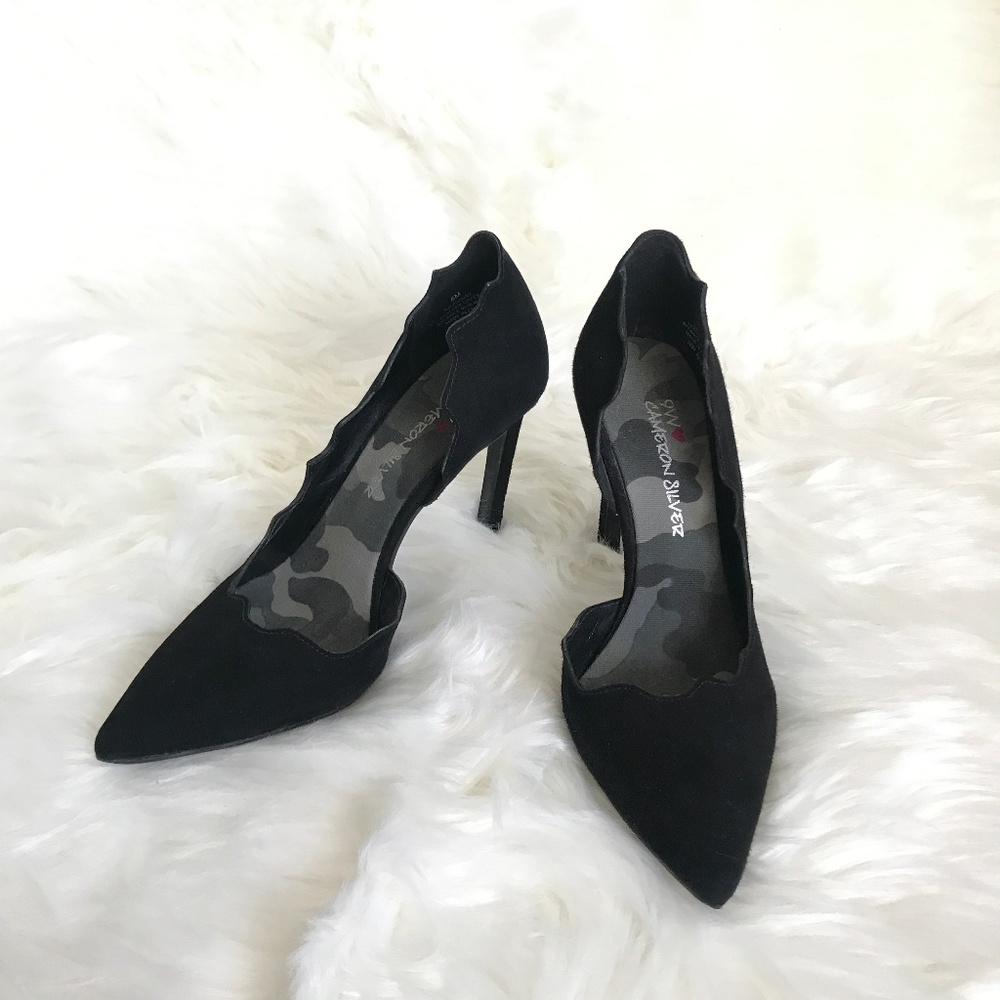Nine West Johnny Black Suede Heels - US 5 / EU 35